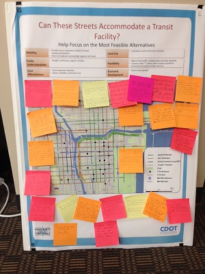 The public gave their feedback on potential corridors for transit
