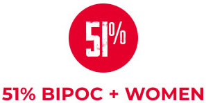 51% BIPOC + Women